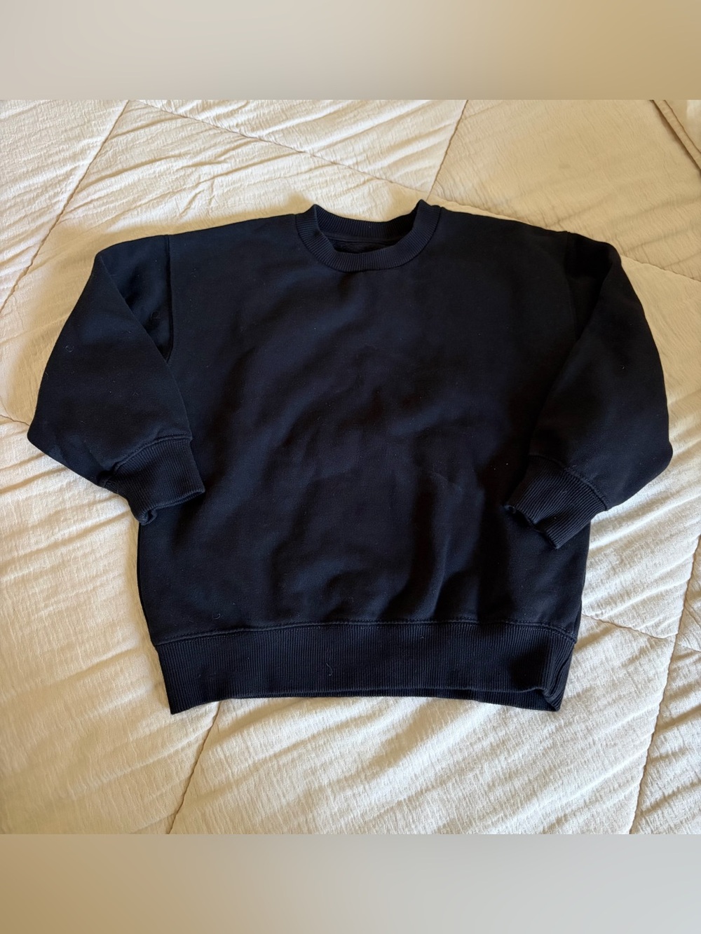Zara Kids Classic Black Crewneck Sweatshirt